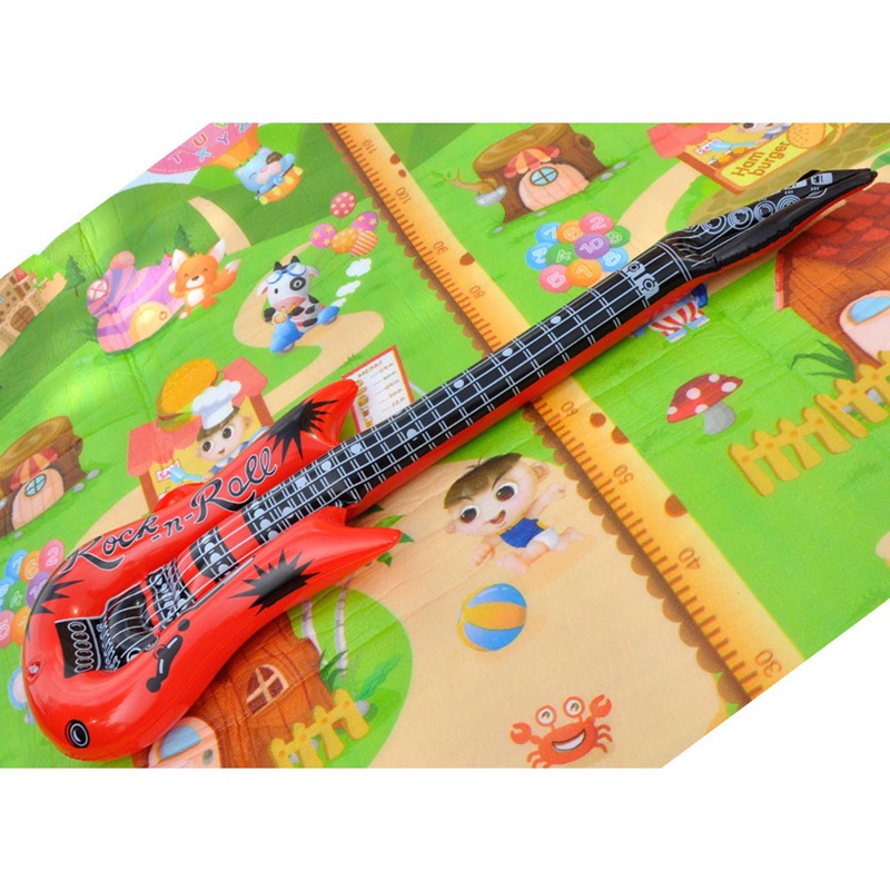 Bóng Bơm Hơi Bằng PVC Hình Đàn Guitar Có Nhạc Màu Sắc Ngẫu Nhiên Cho Bé
