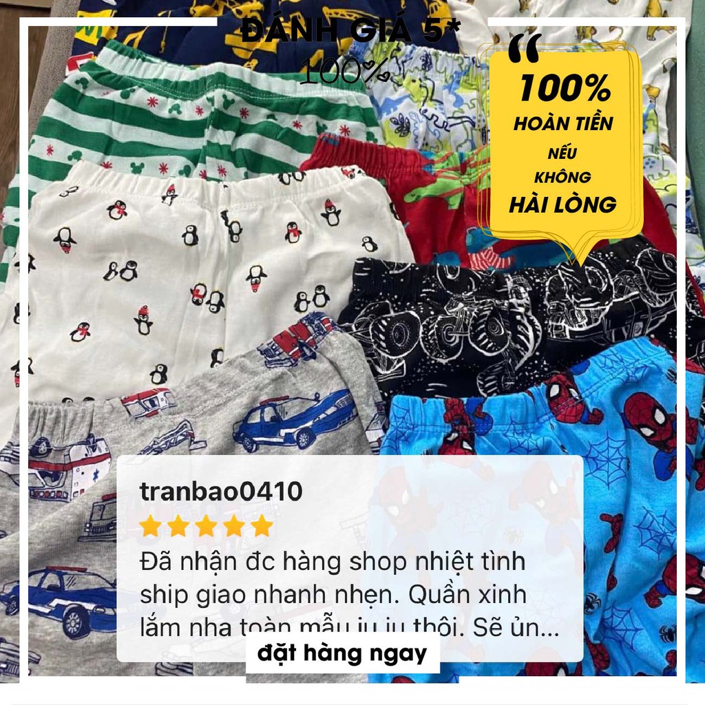 Quần chục đùi cho bé║Quần đùi bé trai bé gái chất cotton bozip xuất dư mềm mịn cho bé từ 6-17kg (1 quần) ║5bbkids