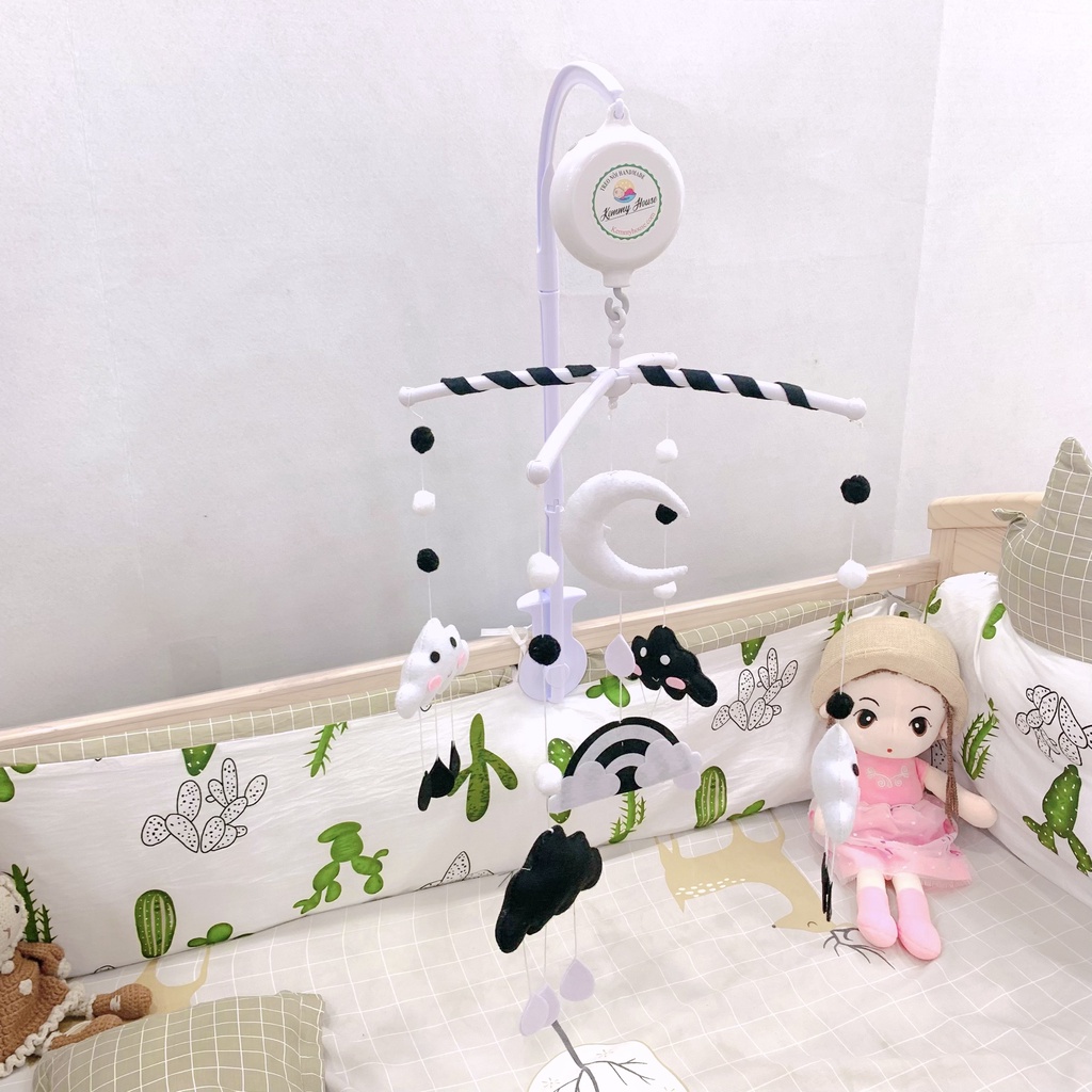 (May thủ công) Mẫu treo nôi mây trăng đen trắng kích thích thị giác