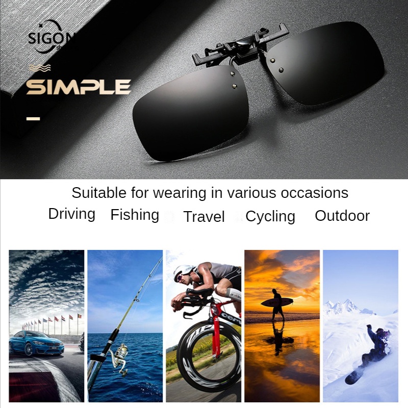 Kính Mát Phân Cực Dạng Kẹp Phù Hợp Cho Lái Xe/Câu Cá/Đường Phố