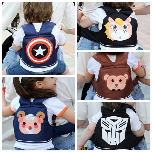 Đai an toàn cho bé ngồi xe máy - Đai đi xe máy cho em bé từ 10kg - 30kg( có viền phản quang )