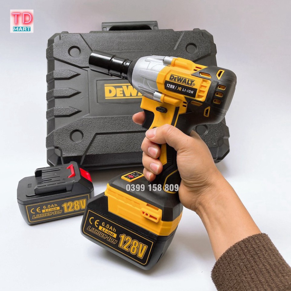 [Công Ty]Máy Siết Bulong Dewalt 128V Không Chổi Than 2 pin 10 cell LOẠI 1. BẮN VÍT BẮN TÔN CỰC KHỎE 480 N/m