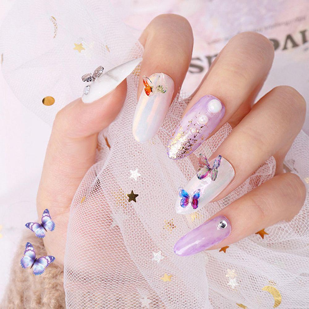 Set 20 Phụ Kiện Trang Trí Móng Tay Hình Bướm 3D Bằng Nhựa Resin|Phụ Kiện Trang Trí Móng Tay Xinh Xắn