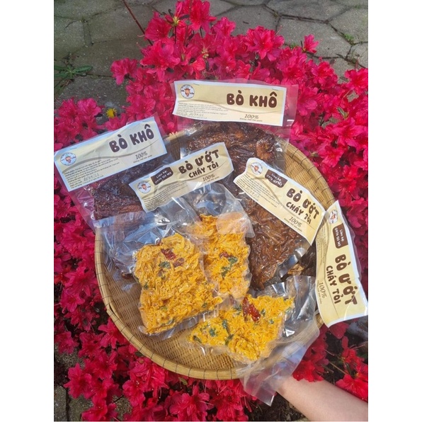 BÒ KHÔ ƯỚT CHÁY TỎI 200gram - đồ ăn vặt Hà Nội đặc biệt thơm ngon nhà Mẹ Gấu