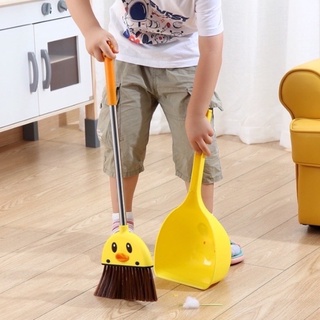 Bộ chổi quét nhà chống dính, chổi kèm xẻng hình vịt vàng đáng yêu tiện dụng set 2 in 1.