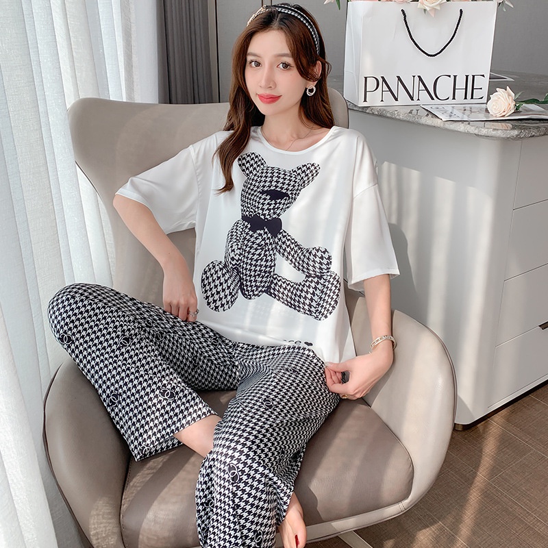 Bộ Đồ Ngủ 3 Món Bằng Lụa Mát Tay Ngắn Thời Trang Mùa Hè Dành Cho Bạn Nữ