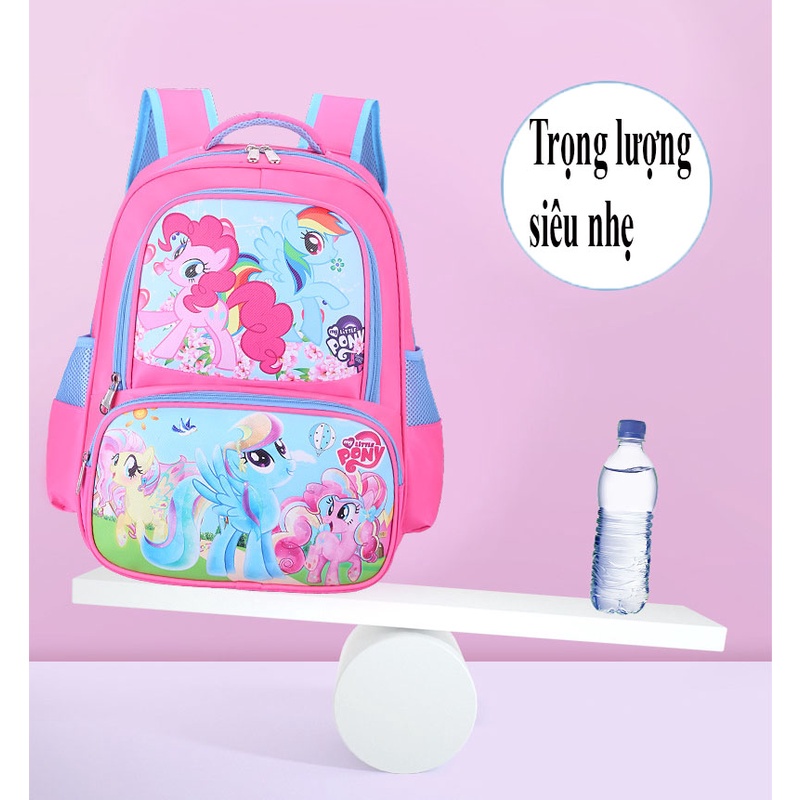 Cặp học sinh, balo tiểu học, trung học nhiều ngăn hình siêu nhân công chúa người nhện, chất liệu chống thấm nước