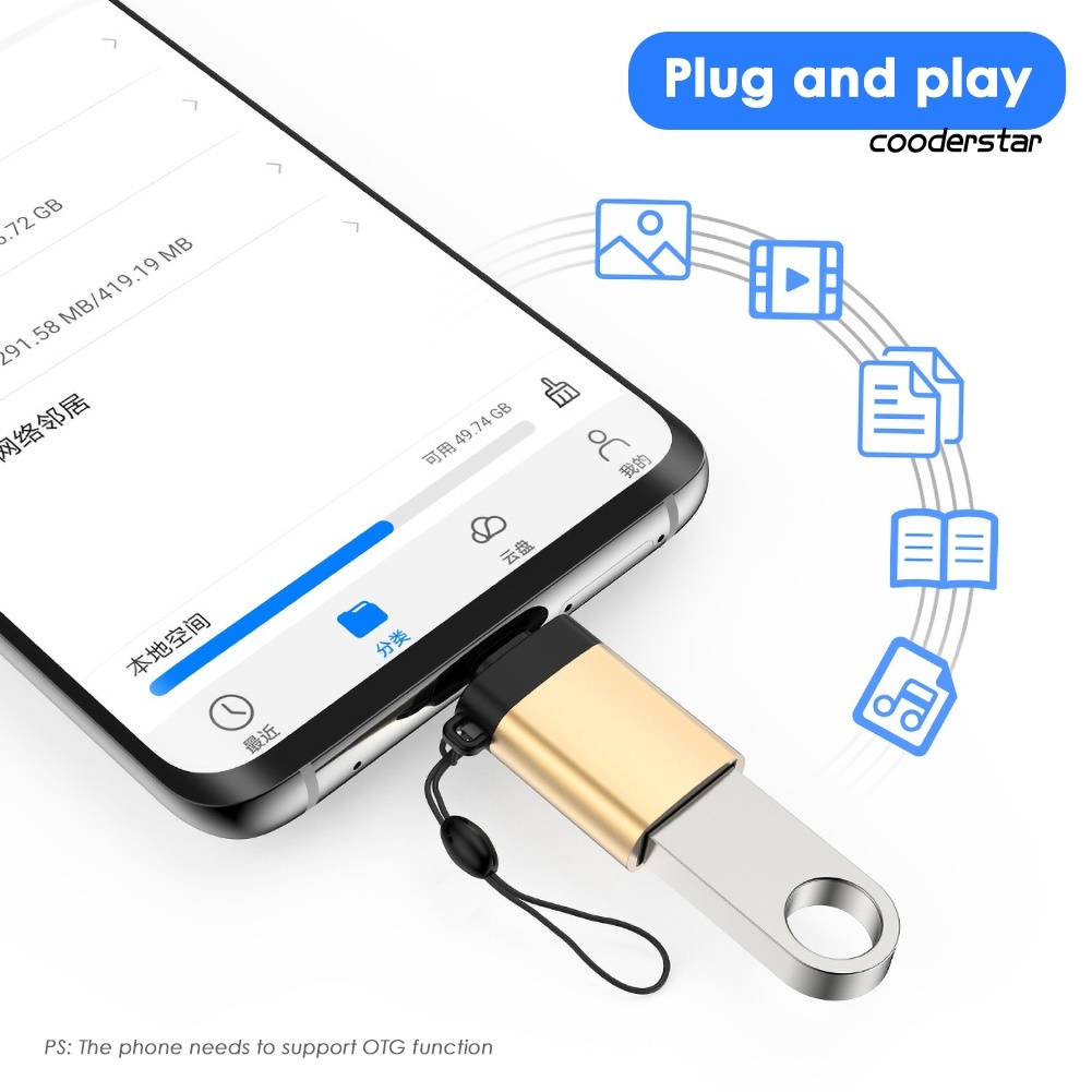 Cáp Chuyển Đổi 3C USB 3.0 Female Sang Type-C Male OTG Cho Laptop