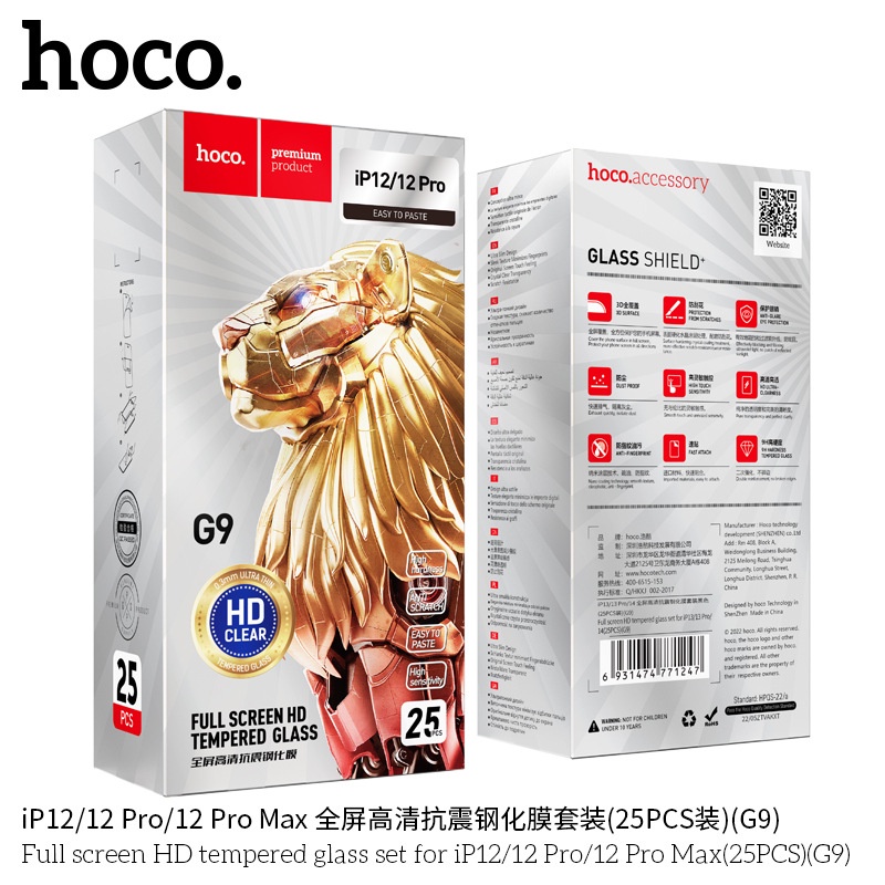 Miếng dán mặt kính cường lực Hoco G9 full màn hình cho các dòng iPhone  - Phụ Kiện 1986