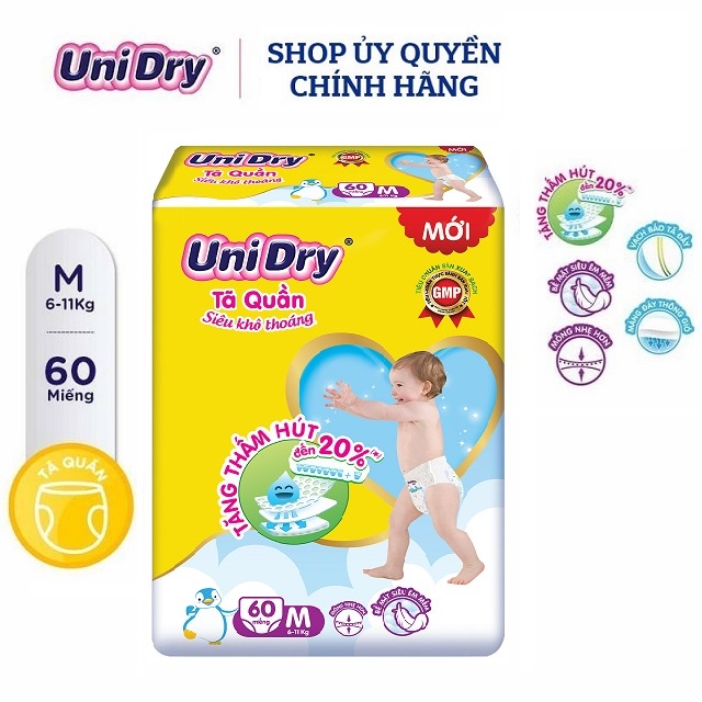 Bỉm quần Unidry (M60, L54,XL48)....