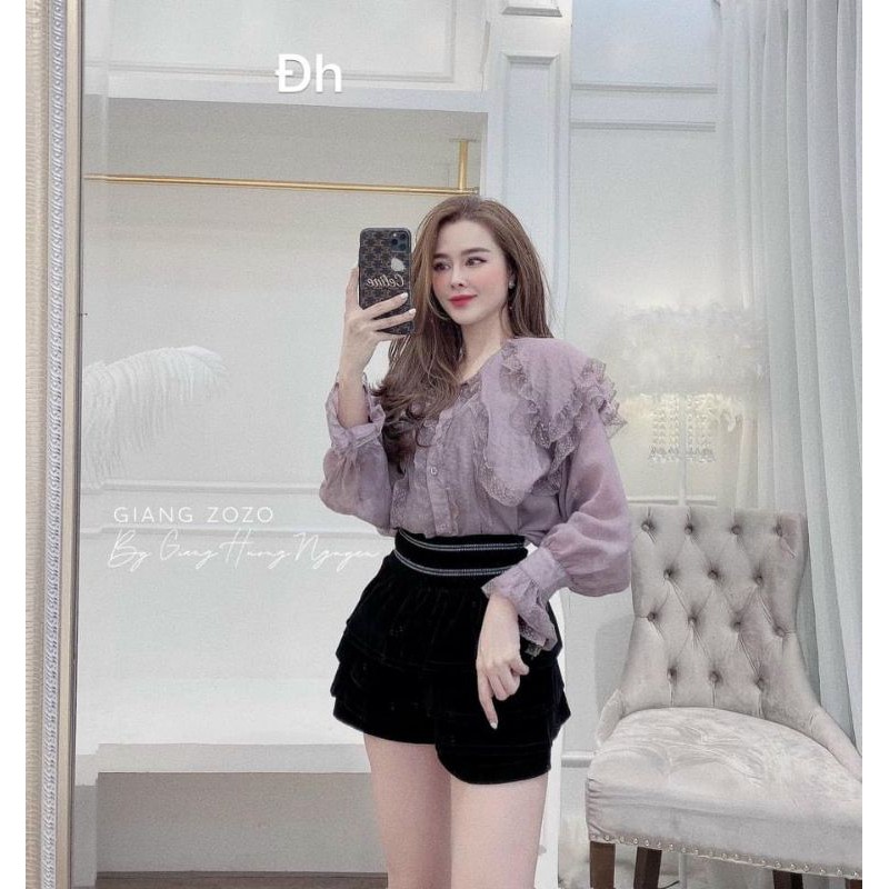 Quần nhung giả váy cạp viền hàng QCL1