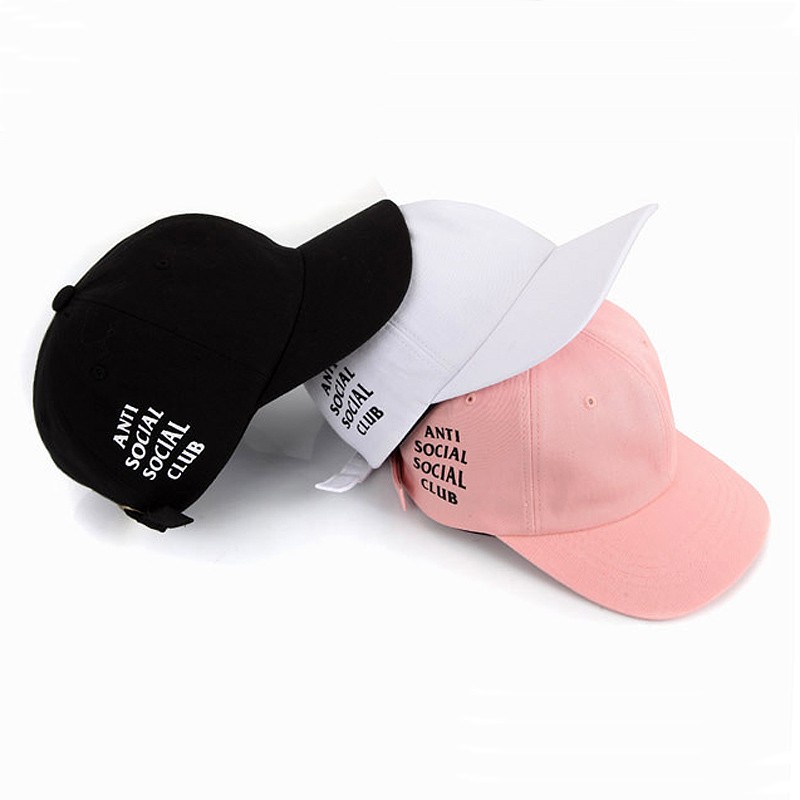 ANTI SOCIAL SOCIAL CLUB Cùng Ngày] Mũ Bóng Chày Vành Cong Anti Social Club ASSC Phong Cách Đường Phố Cho Cặp Đôi