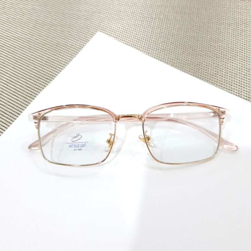 Gọng kính dáng vuông nhựa siêu nhẹ + lắp tròng kính cận theo yêu cầu