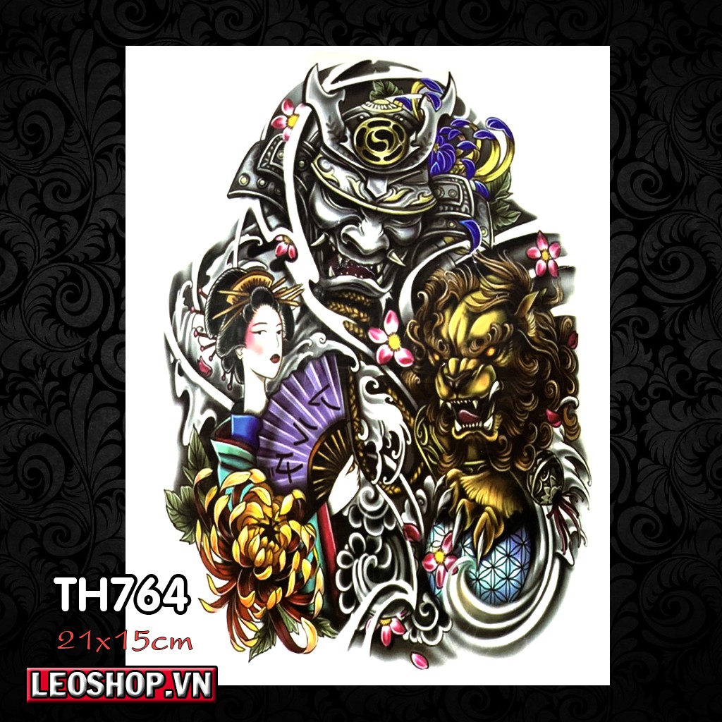 Hình Xăm Dán Tướng Cướp, Thổ Dân, Võ Sĩ, Samurai Các Loại (21x15cm)