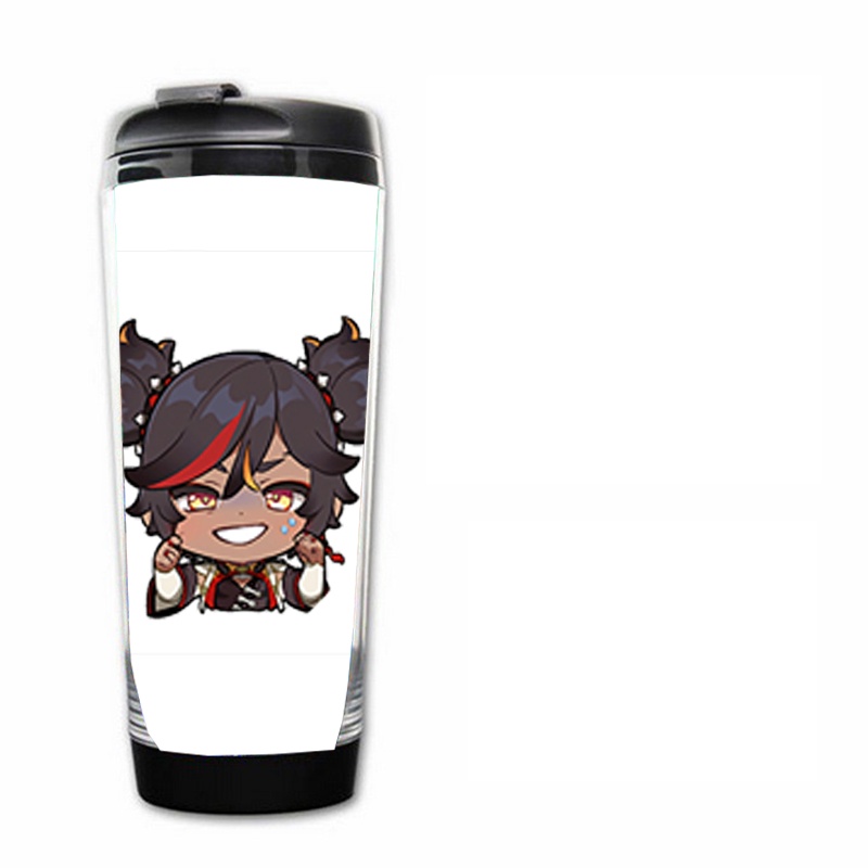 Bình nhựa đựng nước in hình NHÂN VẬT GENSHIN IMPACT game chibi anime M5 tiện lợi lưu niệm