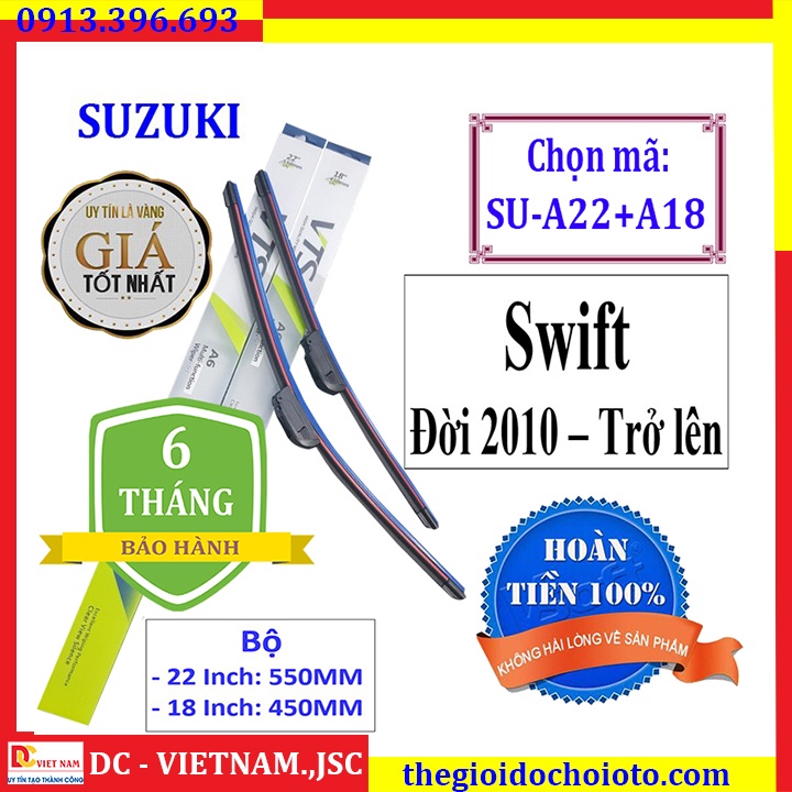 [bh 1 năm] Bộ 2 thanh gạt nước mưa ô tô Nano xương mềm cao cấp hãng xe Suzuki: Celerio-Vitara-Swift-Ertiga-Grand Vitara-