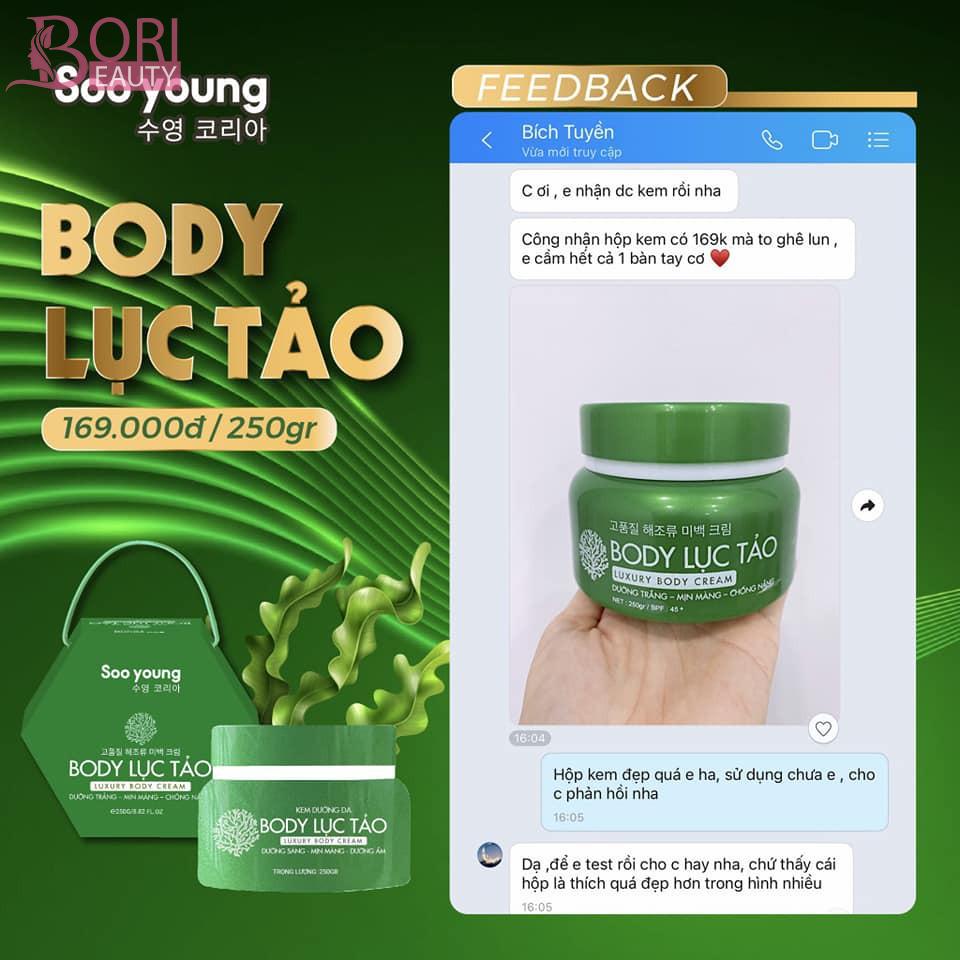 Kem Body Lục Tảo Soo Young, Kem Dưỡng Trắng Da Chống Nắng Toàn Thân, Trắng Sáng Tự Nhiên Cho Mọi Loại Da