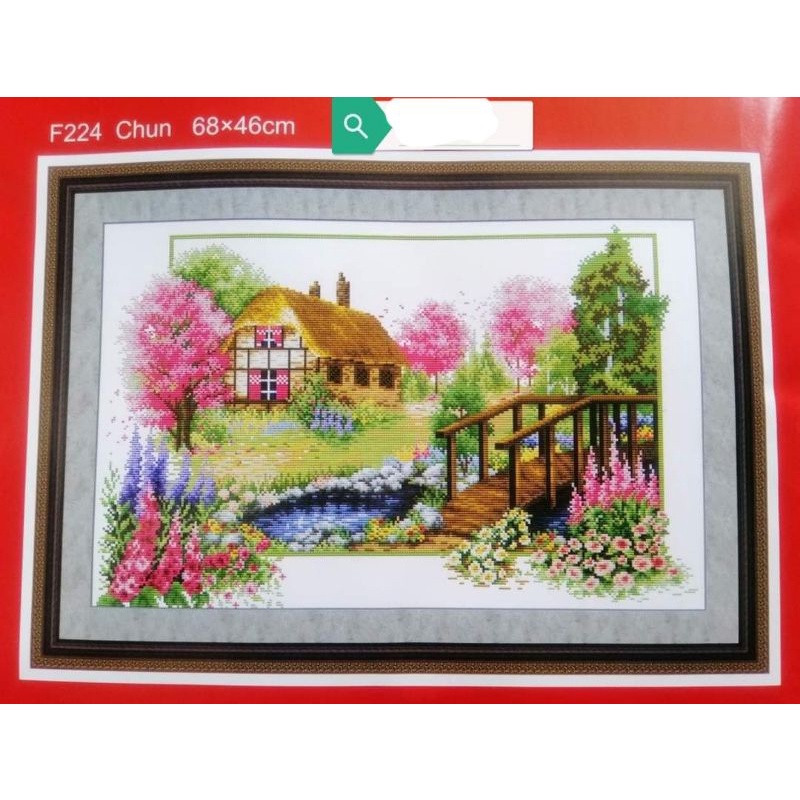 tranh thêu chữ thập ngôi nhà hạnh phúc (chưa thêu)