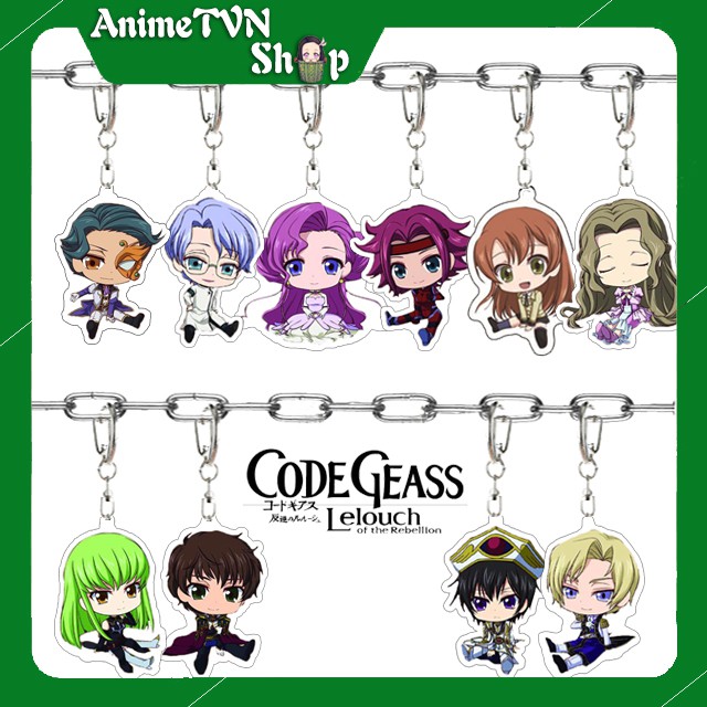 Móc khoá Mica dây xịn anime Code Geass: Hangyaku No Lelouch - Nhựa Cứng Acrylic In 2 mặt sắc nét ( ảnh thật )