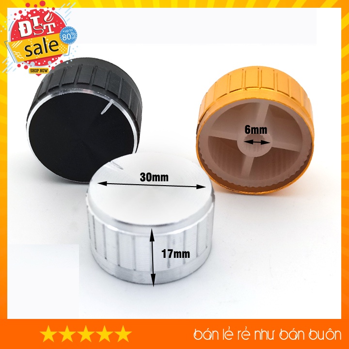 Núm vặn triết áp, hợp kim nhôm  30x17 mm