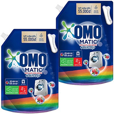 Túi Nước giặt Omo Matic dành cho máy giặt cửa trước túi 2.9 kg