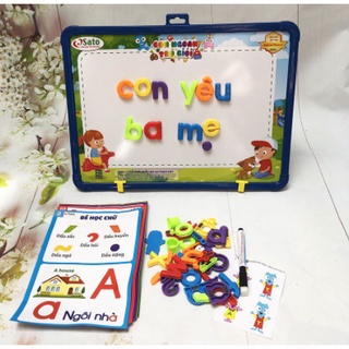 Bảng Nam Châm Học Số, Chữ Cái Tiếng Việt, Ngoại Ngữ Sato Kết Hợp Trò Chơi Con Rắn Vui Nhộn