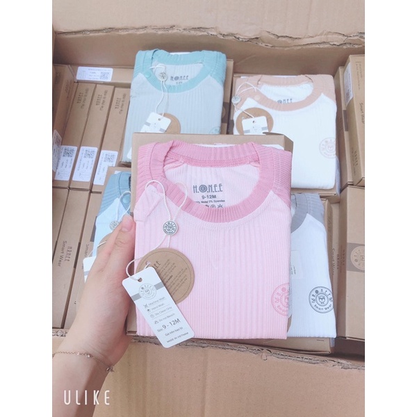 Bộ dài tay raglan modal organic Hrnee