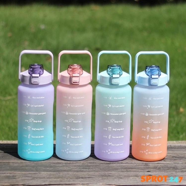 Bình nước 2 lít giữ nhiệt cute bình đựng nước 1 lít có vòi tập thể thao 1000ml chia vạch mini 1500ml