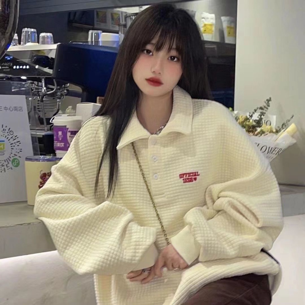 Jiashucheng Áo Nỉ Dài Tay Form Rộng Phong Cách Hàn Quốc Thời Trang Mùa Hè Mới