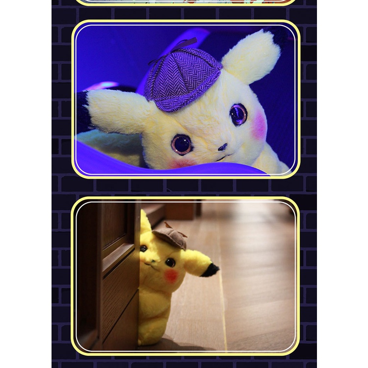 Thú nhồi bông nhân vật hoạt hình thám tử Pikachu đáng yêu