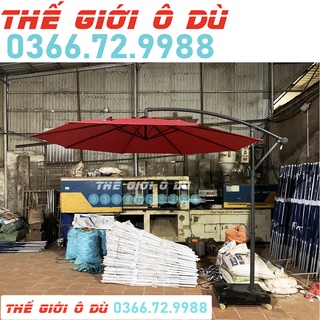 Ô Dù Lệch Tâm Tròn Đường Kính 3M che mưa che nắng (Đã kèm chân đế)