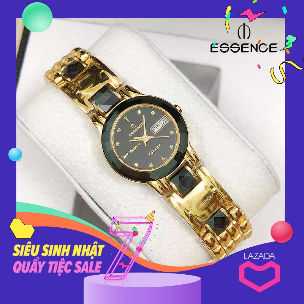 Đồng hồ Essence nữ vàng (Kính saphire, chống nước, bảo hành 12 tháng)