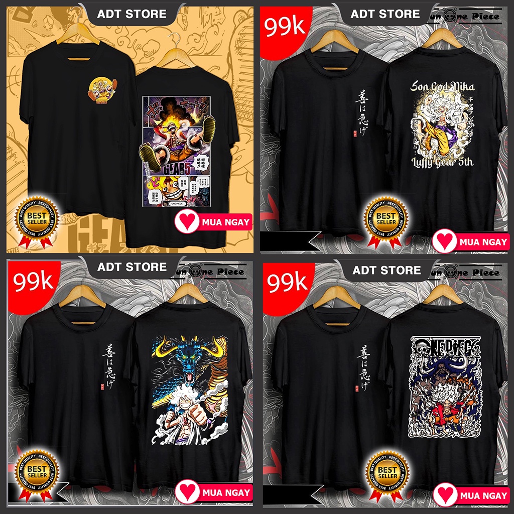 Áo thun Anime LUFFY GEAR 5  KAIDO NIKA One Piece cực HOT giá siêu rẻ mẫu mới bán chạy