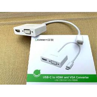Cáp chuyển Đổi USB Type C (USB C 3.1) sang HDMI và VGA Ugreen 30843 Chính Hãng