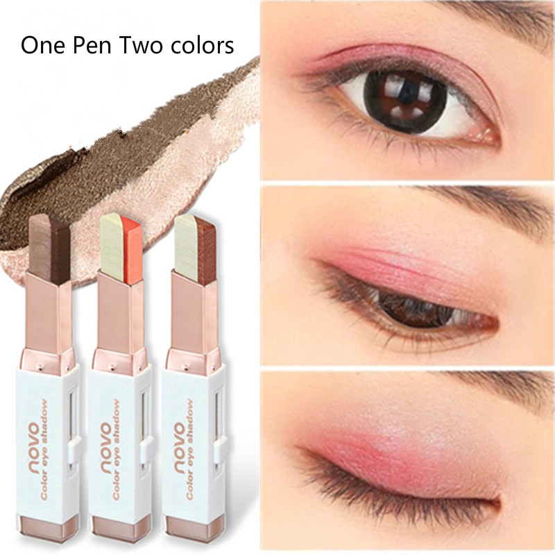&lt;Ready Stock&gt;Makeup NOVO5099 Gradient Two-color Eyeshadow Stick Lazy Eyeshadow Students Eye-modified Eye Shadow Pen