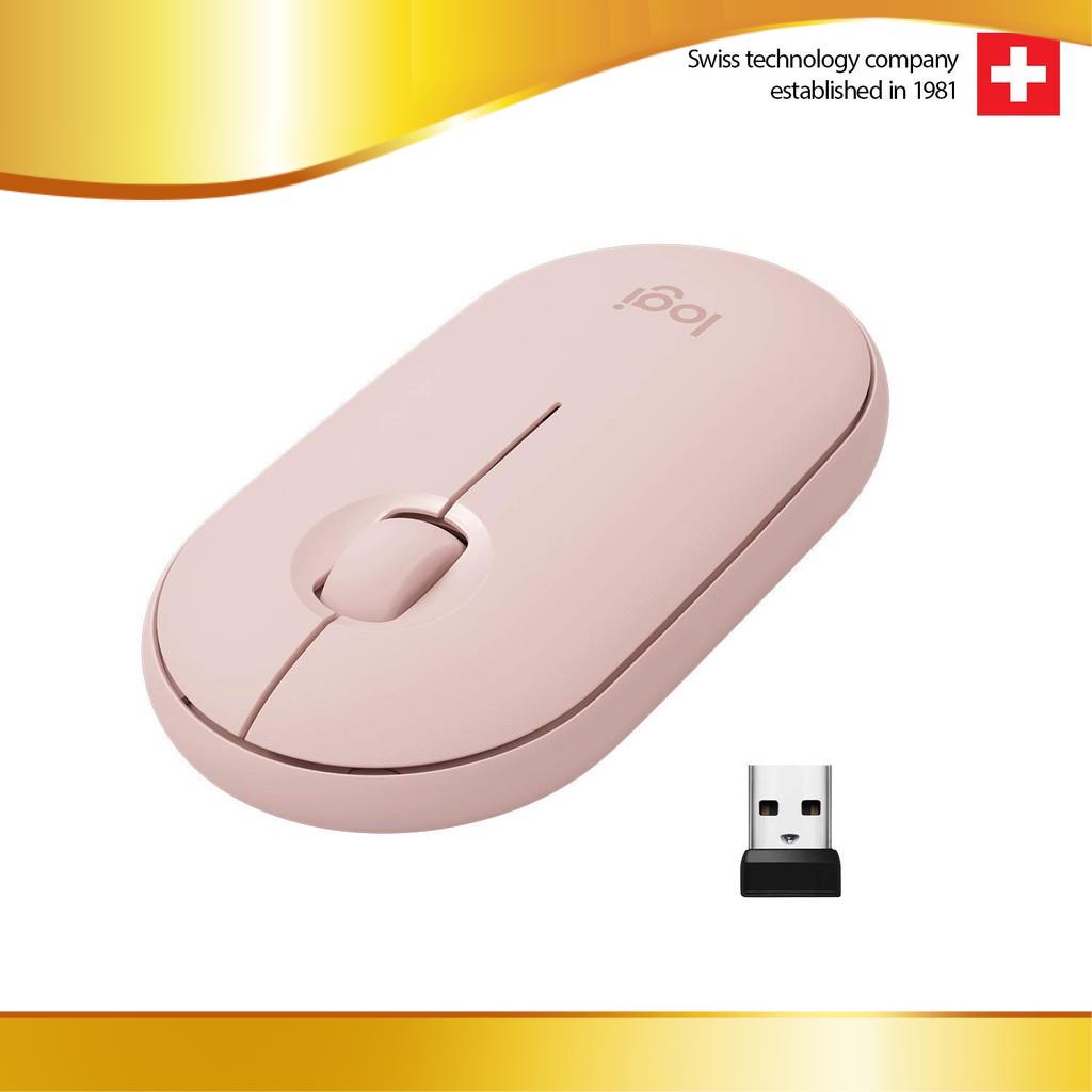 Chuột không dây Logitech Pebble M350 - Kết nối Bluetooth hoặc đầu thu 2.4 GHz