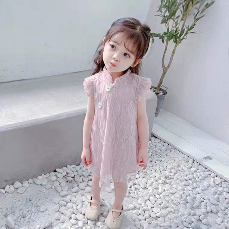 Đầm Sườn Xám Kiểu Công Chúa Thời Trang Mới 2021 Dành Cho Bé Gái
