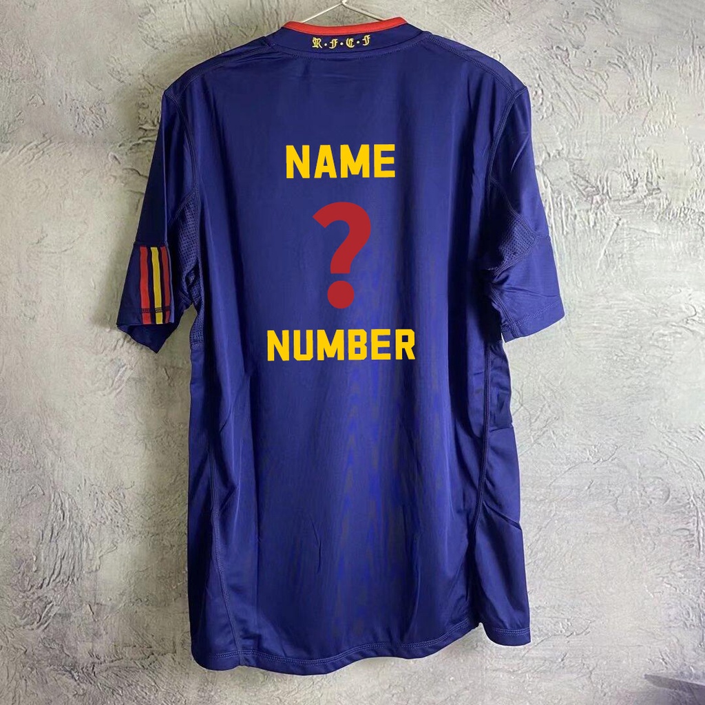 Áo Thun Bóng Đá Tay Ngắn Phong Cách Vintage Tây Ban Nha 2010 Size s-2xl