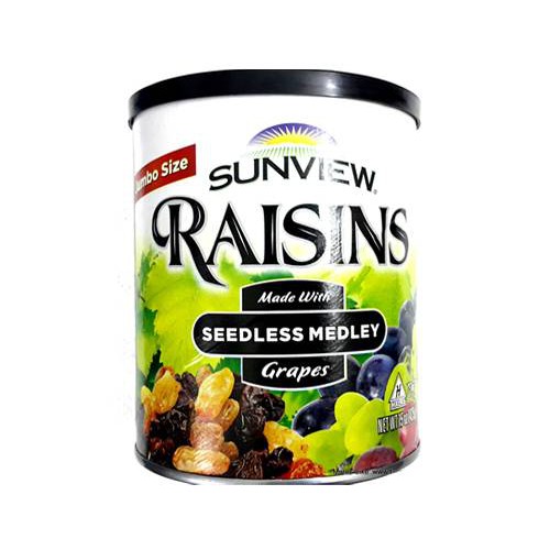 Nho khô hỗn hợp Sunview Raisins Mỹ 425gr, nho 3 màu