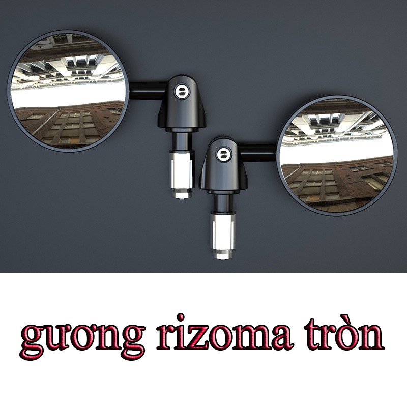 Gương Gù Rizoma Tròn Lắp Chân Gương , Gương chiếu Hậu Tròn Lắp Chân Gương Cho