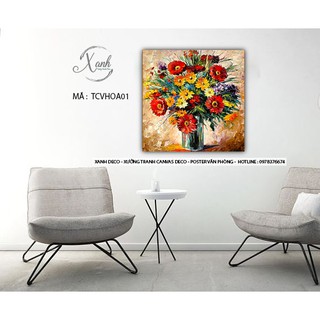 Tranh canvas bình hoa - trang trí nội thất
