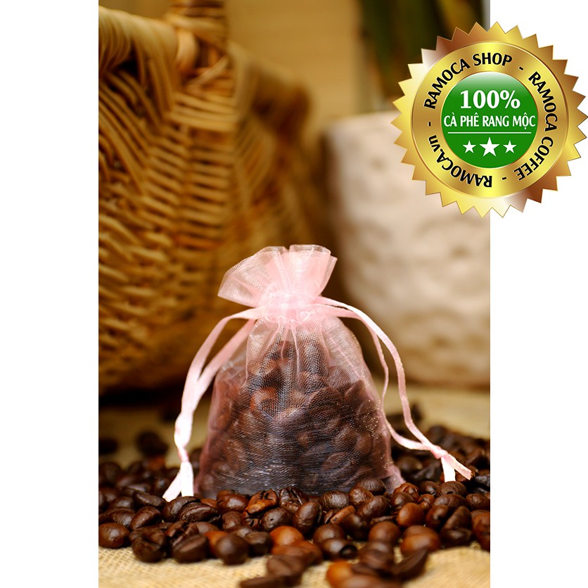 Túi thơm cafe treo xe ô tô || hút ẩm, khử mùi và làm thơm xe || 100% hạt cafe rang mộc II túi vải đay dây rút nhiều màu | BigBuy360 - bigbuy360.vn