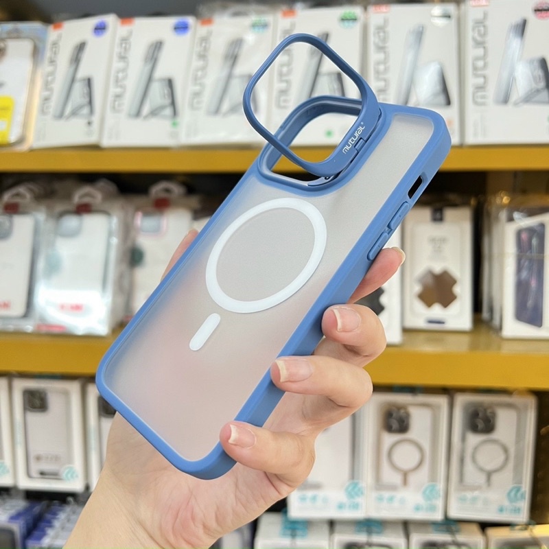 Ốp lưng Mutural nhám Hỗ trợ sạc magsafe cho iPhone 14 Pro Max, 14 Pro, 14 Plus có giá đỡ dựng chân chống siêu đẹp