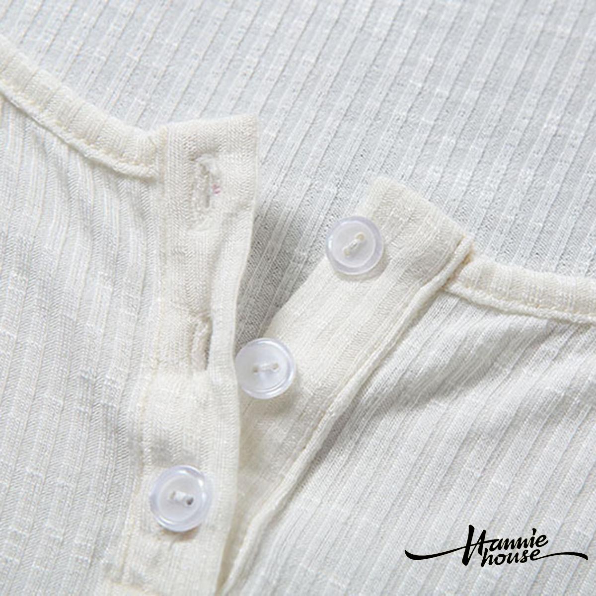 Áo Croptop Tay Ngắn Phối Nút Thiết Kế Cổ Chữ U Cho Nữ | BigBuy360 - bigbuy360.vn