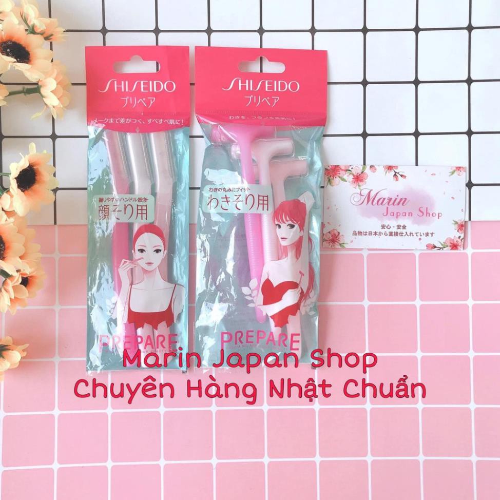 Dao Cạo lông nách , lông body, chân , tay dao 2 lưỡi kép Hãng Shiseido Hàng nội địa Nhật Bản