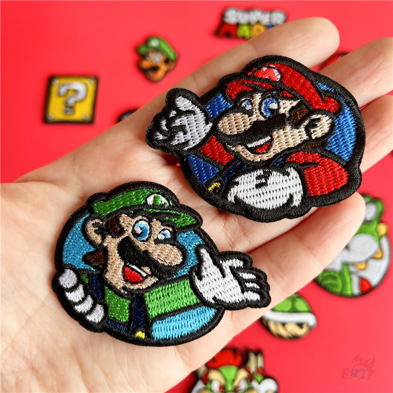 ✿ Super Mario Bros. Miếng Dán Tự Dính Chất Lượng Cao ✿ 1 Miếng Dán Ủi Quần Áo Hình Đầu Lâu Cực Cá Tính