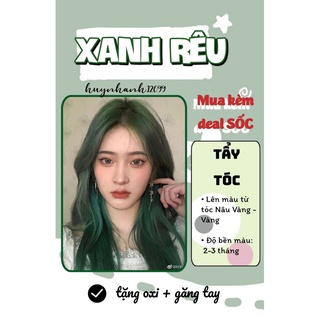 Thuốc nhuộm tóc Xanh Rêu kèm oxi găng tay