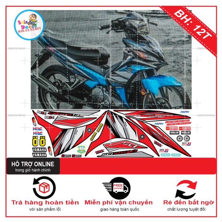 TEM RỜI EX 2011 CHẾ ĐỎ ĐEN -- SHIN DECAL 2