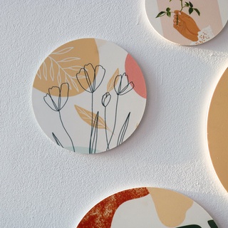 Set 7 Tranh Tròn Decor Dán Tường