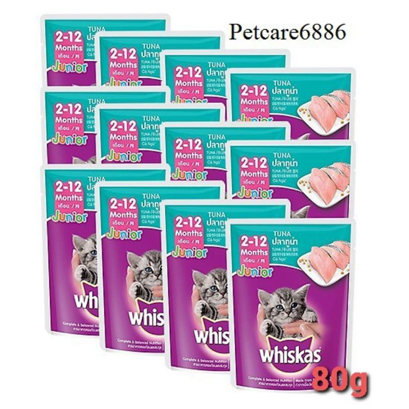 Pate Mèo con, mèo lớn Whiskas 80g thức ăn dinh dưỡng cho mèo
